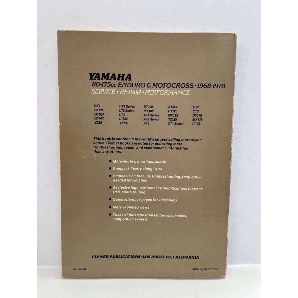 Yamaha 80-175cc Enduro & Motocross 1968-1978 Manual Competition Experts Repair - Picture 2 of 8